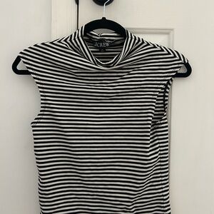 J.Crew Black and White Striped Sleeveless Top